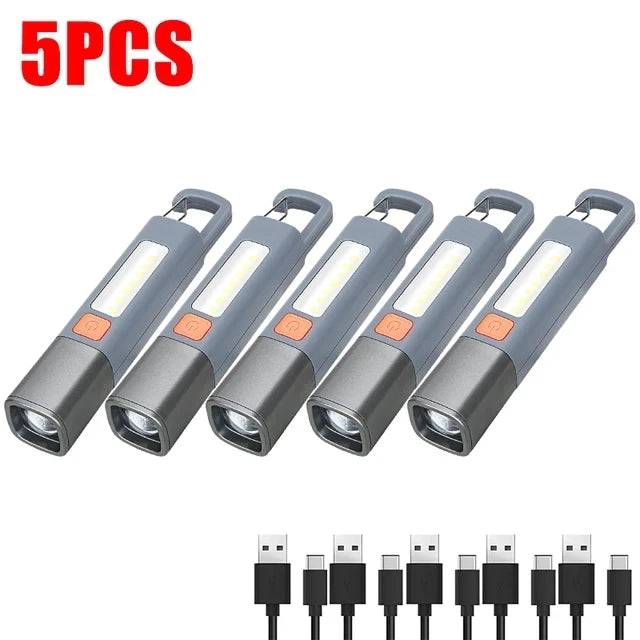 lampe torche gris rechargeable lumiere intense ip68 étanche réglable camping