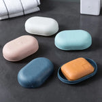 porte savon moderne plastique rose blanc bleu texture mat salle bain conteneur assiette support