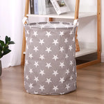 panier linge pliable polyester étoiles taches poignées moderne gris bleu marron blanc rose