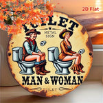 décoration murale vintage plaque métal toilettes homme femme humour écolier anniversaire noël