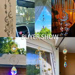 mobile solaire cristal lune étoiles fleurs décoration jardin intérieur suspendu boho romantique argent doré