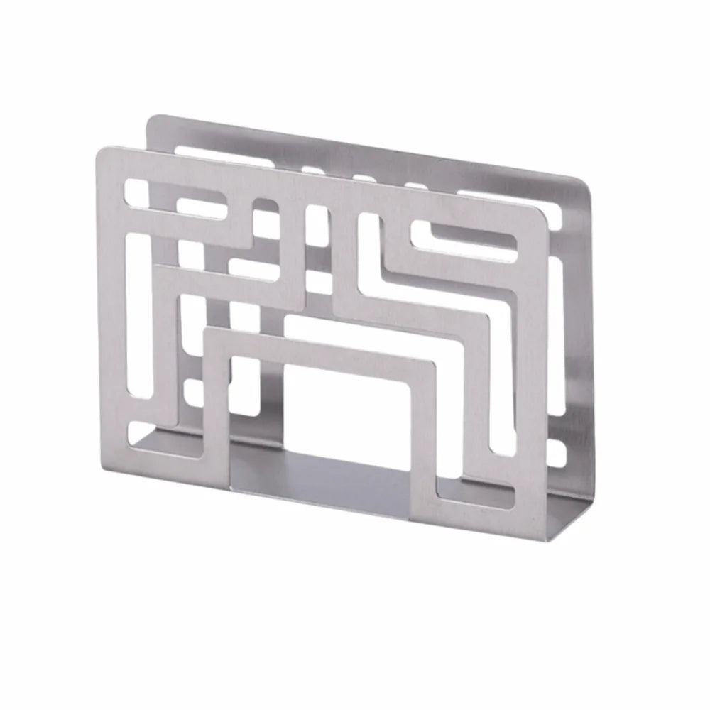 support serviettes moderne argenté doré noir grille géométrique adhésif papier serviettes