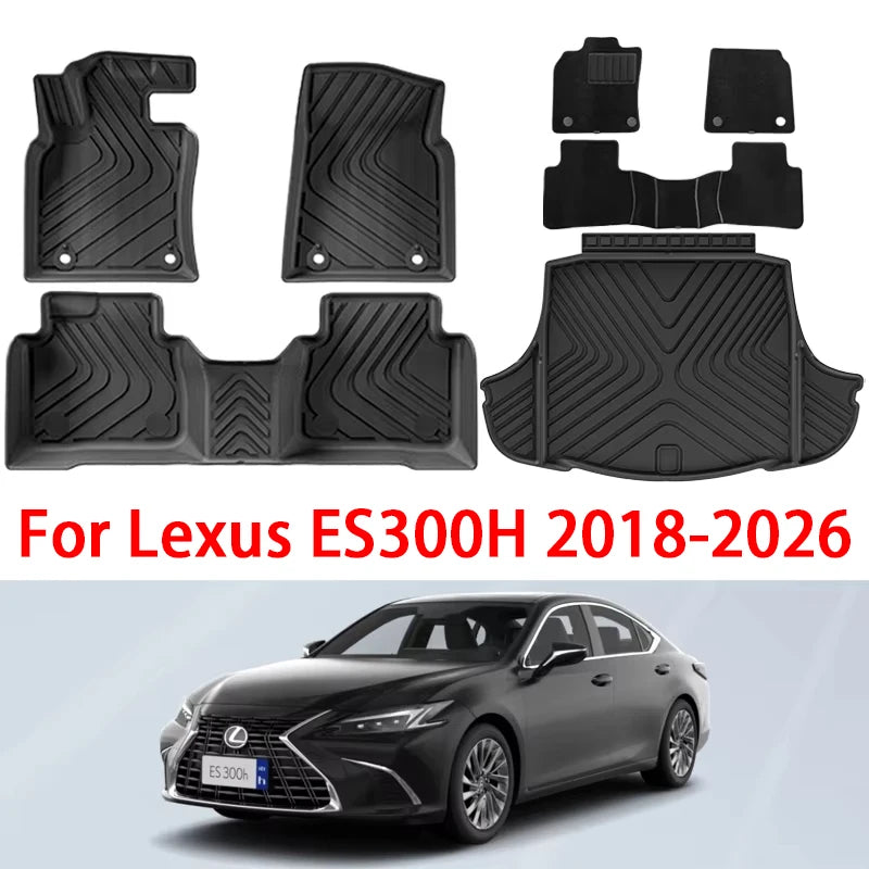 tapis sol voiture noir rayures diagonales moderne antidérapant double couche set complet