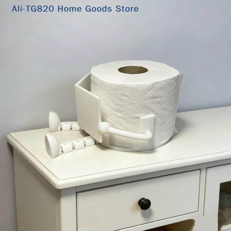 porte rouleau papier toilette anthropomorphe blanc gaufré lisse humeur adaptable table toilette
