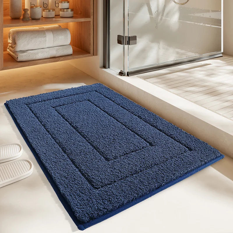 tapis bain microfibre beige blanc bleu marine gris doux rectangulaire absorbant antidérapant moderne