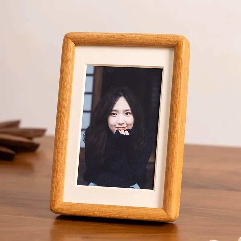 cadre photo bois rectangle classique teak walnut protégéintérieur decoration maison