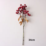 décoration intérieure bouquet artificiel feuilles baies rouge orange naturel rustique