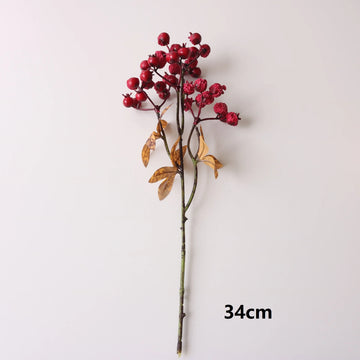décoration intérieure bouquet artificiel feuilles baies rouge orange naturel rustique