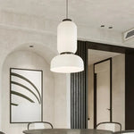 suspension lumineuse moderne minimaliste blanc noir rayures horizontales finies opaques câble électrique interrupteur led