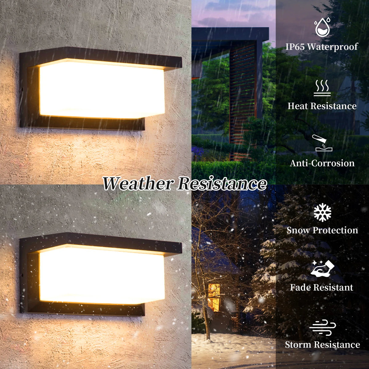 lampe murale moderne extérieure ip65 noir blanc waterproof 249 2000lm vis