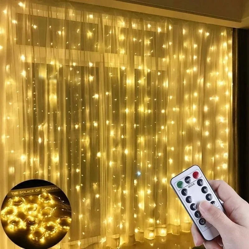 guirlande lumineuse étoiles blanc chaud multicolore télécommande clips événements festifs anniversaires noël