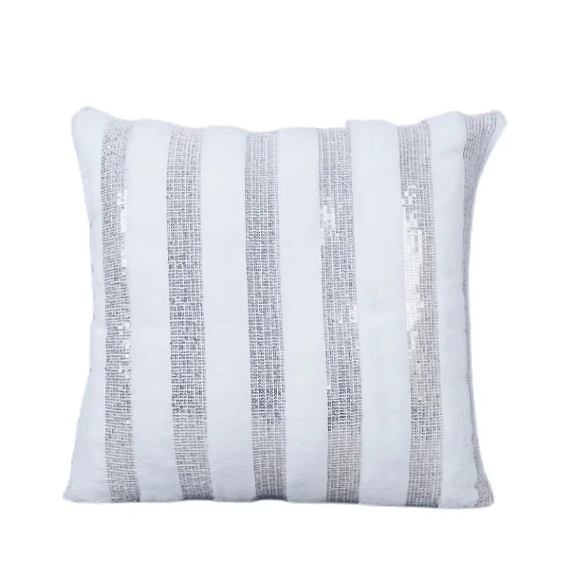 housse coussin géométrique doré moderne 100 polyester 30x50 45x45 blanc or décoration chambre voiture