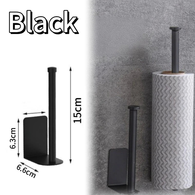 étagère rangement adhésive moderne noir papier toilette support sans perçage salle bains cuisine