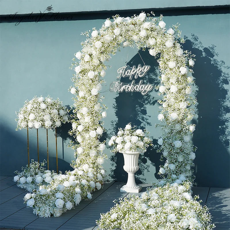 décoration florale romantique arc floral composition pot allée fleurie événement mariage anniversaire