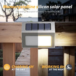 lampe solaire murale moderne led acier inoxydable argenté autocontrôle hydrofuge ip44