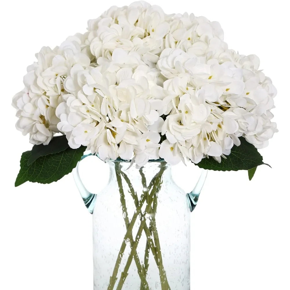 bouquet fleurs artificielles hortensia blanc decoration intérieure mariage anniversaire moderne minimaliste