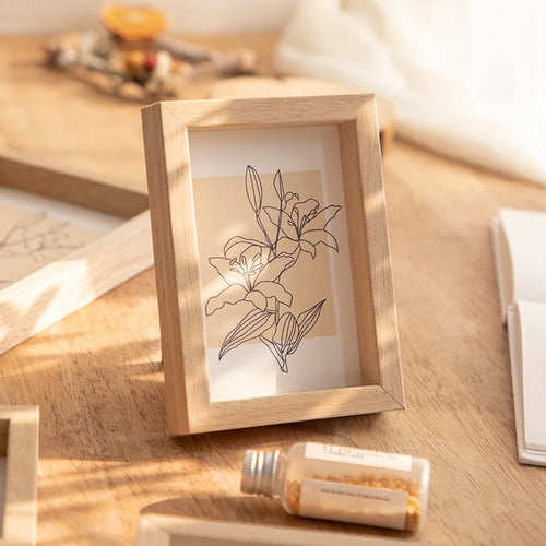 cadres photo modernes pouces blanc bois fleurs motifs floraux minimaliste