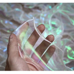 ruban organza polyester nylon 10m transparent vert rose rayures brillant semi transparent moderne élégant