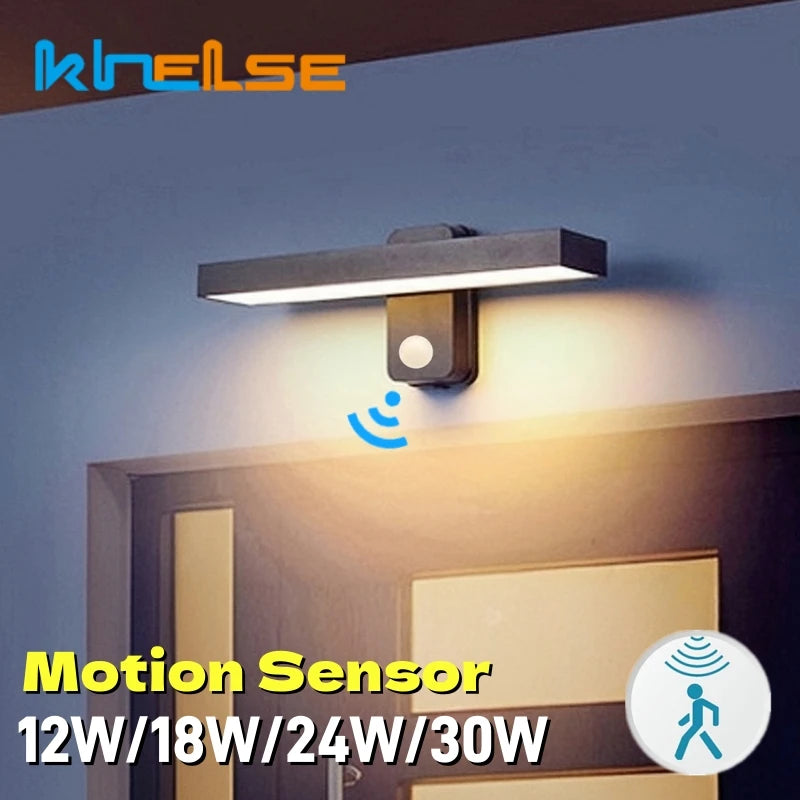 lampe murale détecteur mouvement moderne noire étanche ip65 extérieure minimaliste