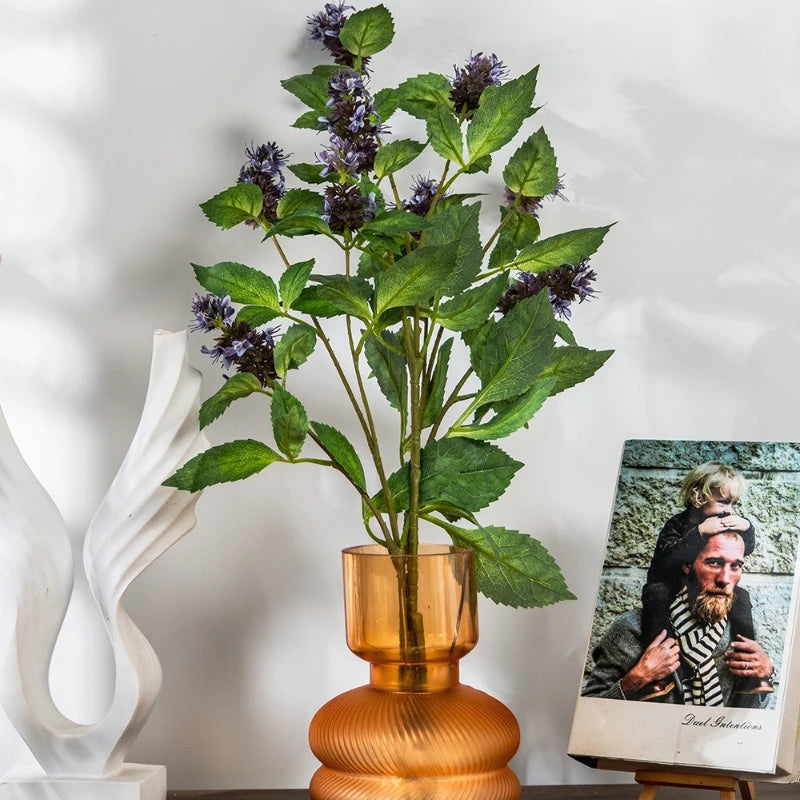 décoration intérieure moderne plante artificielle soie lavande fleurs vertes violette roses 75cm