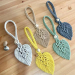 rideaux macramé boho franges beige vert gris jauneclair