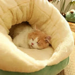 lit doux velours vert chat chien confortable arrondi 100 coton lavable size