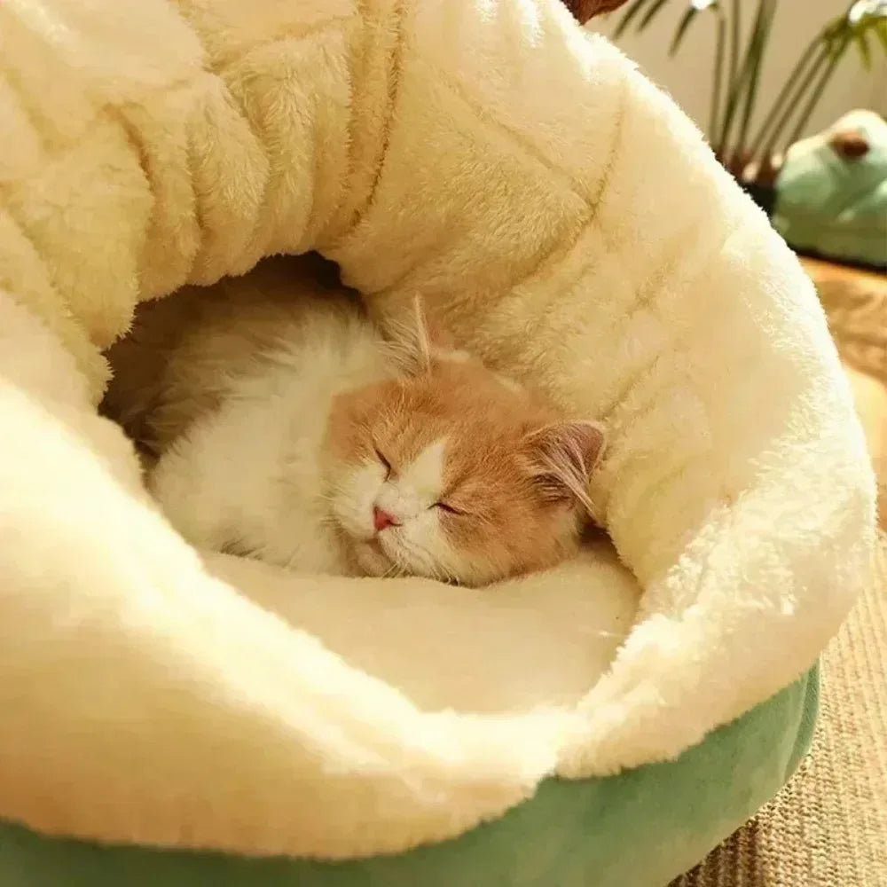 lit doux velours vert chat chien confortable arrondi 100 coton lavable size