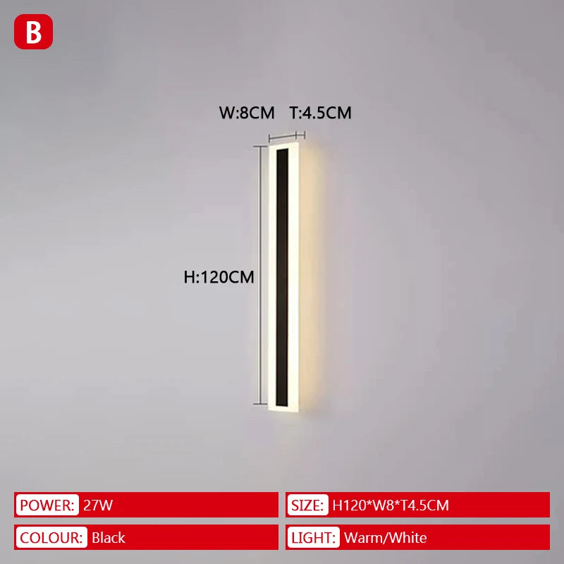 lampe murale extérieure moderne ip65 led ac85265v noir blanc 200082000lm