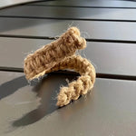 rideau clip tissé main rustique bois beige artisanal 4pcs fixe salon chambre