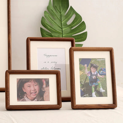 Cadre photo en bois massif blanc format A4