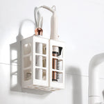 organisateur mural blanc transparent sèche cheveux boucleur fer lisser coiffeur rangement minimaliste multiple