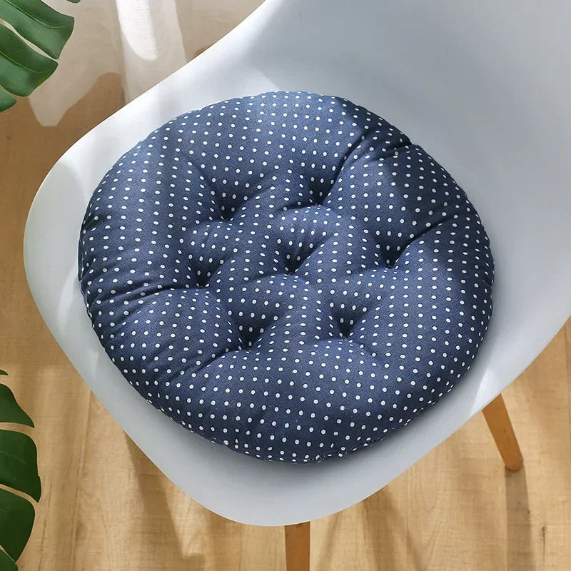 coussin chaise rond confortable mousse polyestère motif géométrique repas siège maison