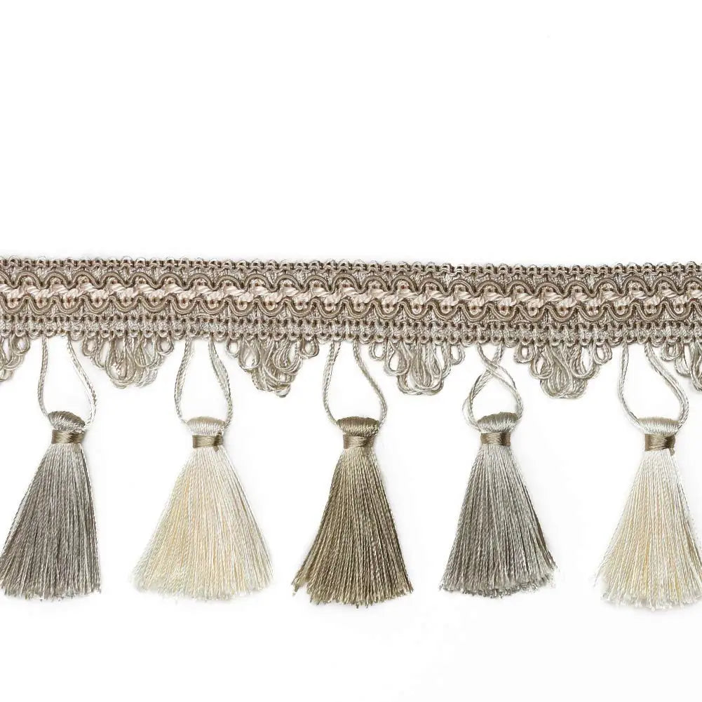ruban pompons or décoration maison tissu coton pompons gris marron bleuclair traditionnel textile deco