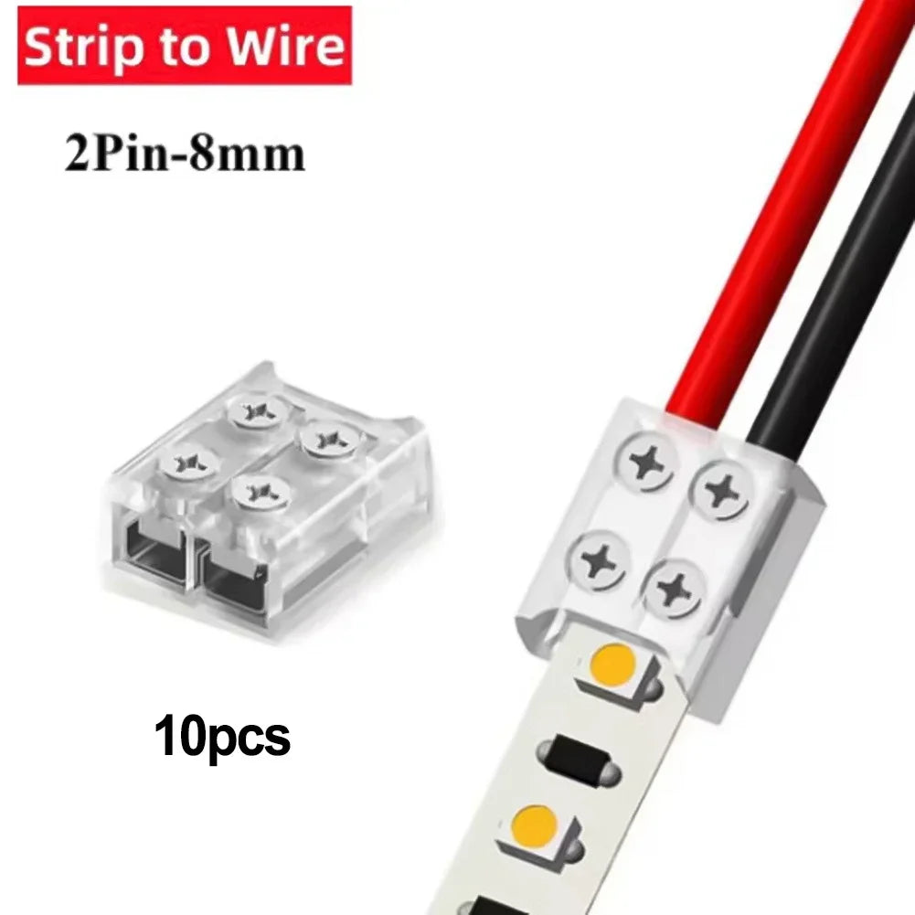 connecteur ruban led transparent 10mm strip strip wire 8mm pragmatique vis fixé