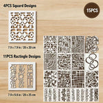 stencils réutilisables blancs motifs géométriques modernes peinture diy