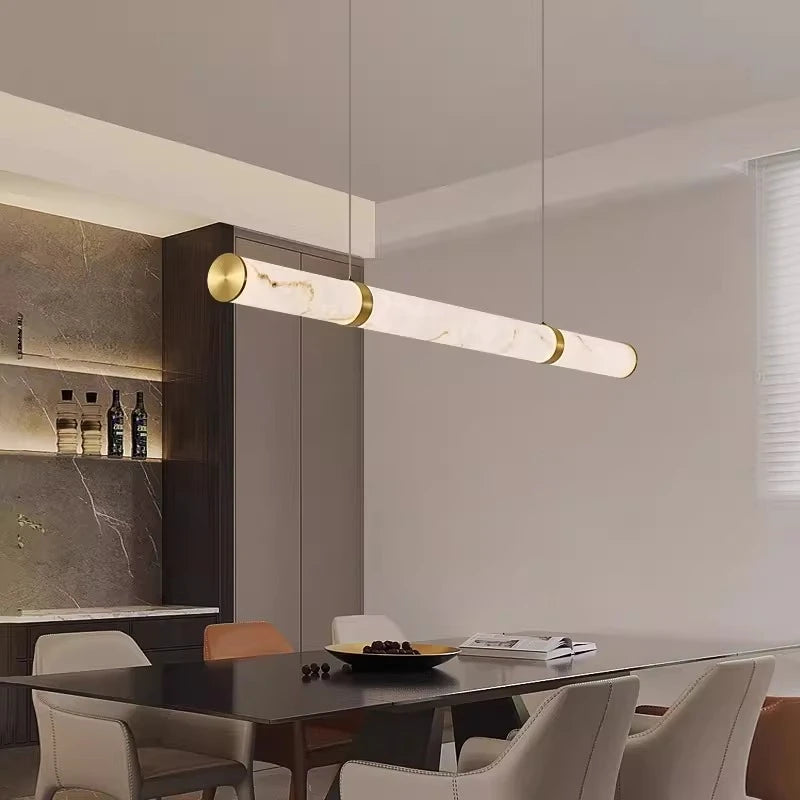 lampe suspendue moderne marbre blanc doré salon restaurant cuisine chambre