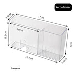 boîte rangement murale moderne double compartiment adhésif smartphone télécommande stylos blanc orange bleu