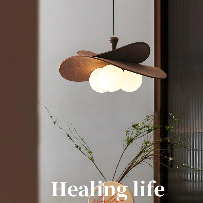 Lustre suspendu minimaliste nordique en raphia et rotin pour salon