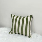 housses coussin polyester rayées beige marron modernes adhésives lit dimension 30x50cm 45x45cm decoration interieur