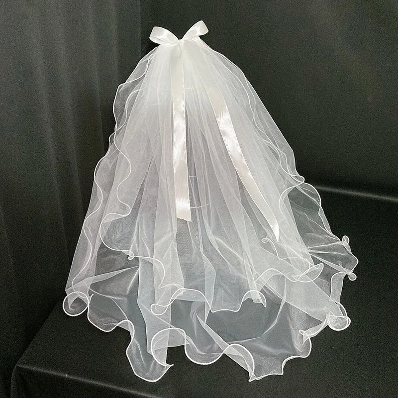 voile mariage blanc translucide clips élégant polyester finement tissé