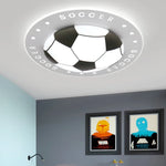 plafonniers football moderne led acrylique hexagones noirs blancs opaques chambre salon