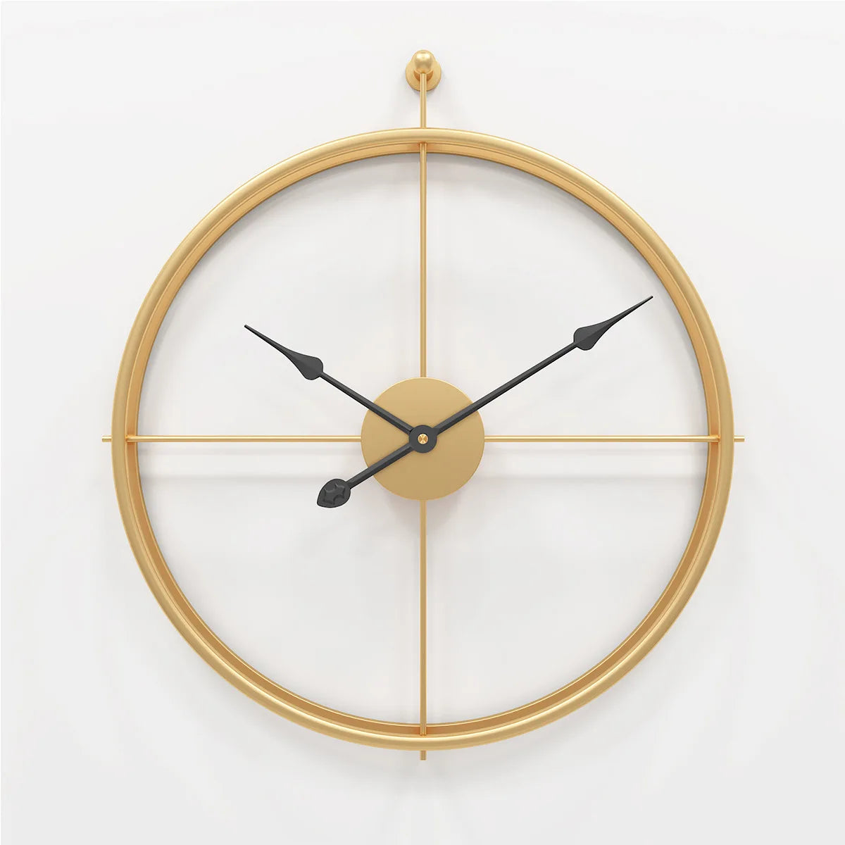 Horloge murale métallique silencieuse de 80 cm vue de près
