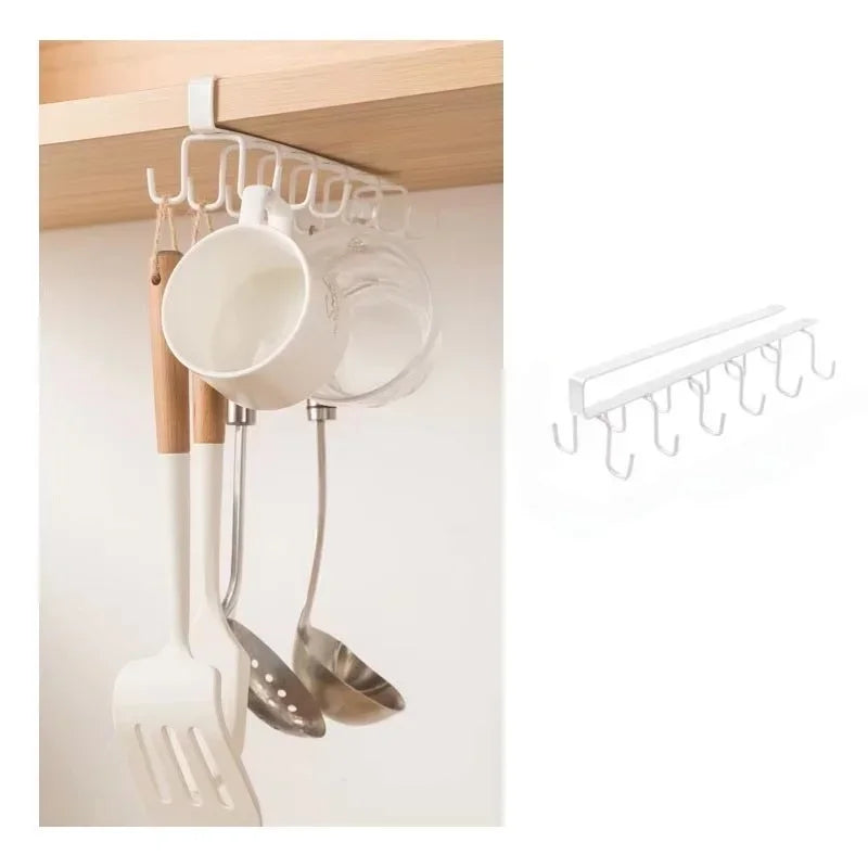 rangements crochet rack noir fixations cuisine vaisselle ustensiles organisation garde robe accessoires mode moderne