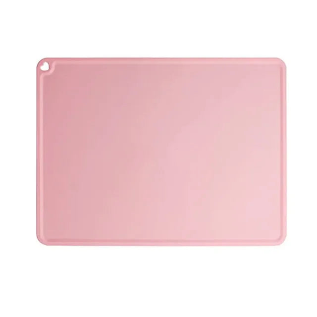 tapis imperméable silicone gris rose bleu clair lisse moderne chiens bol