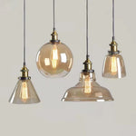 suspension lumineuse industrielle vintage transparente ampoule filament dorée câble suspendu chambre salon