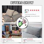 housse coussin polyester bleu clair rayures carreaux moderne décoration maison lit chaise canapé