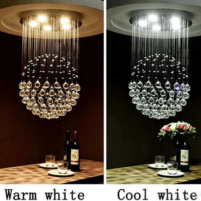 suspension lumineuse moderne élégante cristal filaments dorés salle bain lumière blanche froide 249 2000