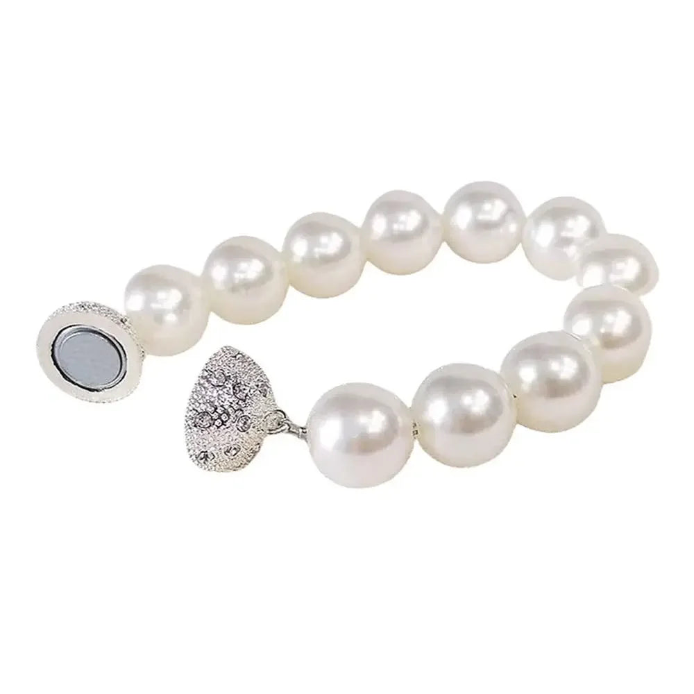 bracelet aimant blanc classique opacique 40cm 25cm traditionnel bijoux fantaisie