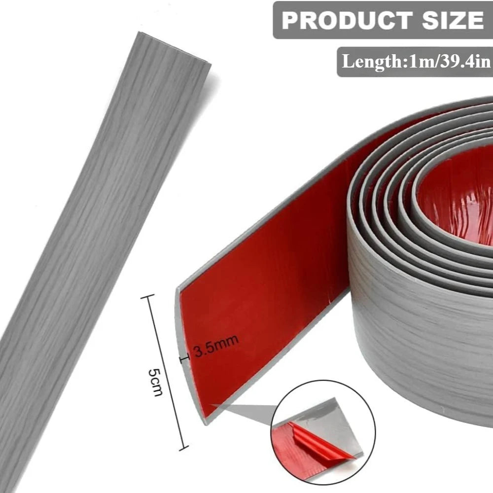 ruban bordure décorative pvc texture bois adhésif gris rouge moderne film protecteur 1mètre 5cm