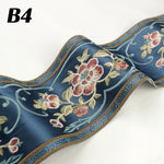 rubans décoratifs brodés fleurs feuilles oiseaux polyester large rouge bleu orange jaune marron gris